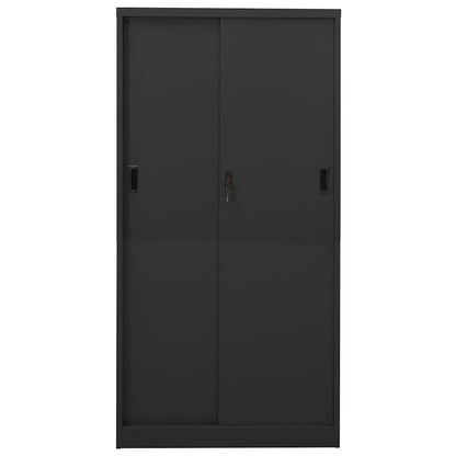 335961 vidaXL Office Cabinet with Sliding Door Anthracite 90x40x180 cm Steel 4