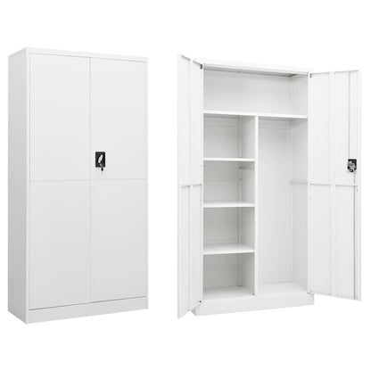 335970 vidaXL Locker Cabinet White 90x40x180 cm Steel 1