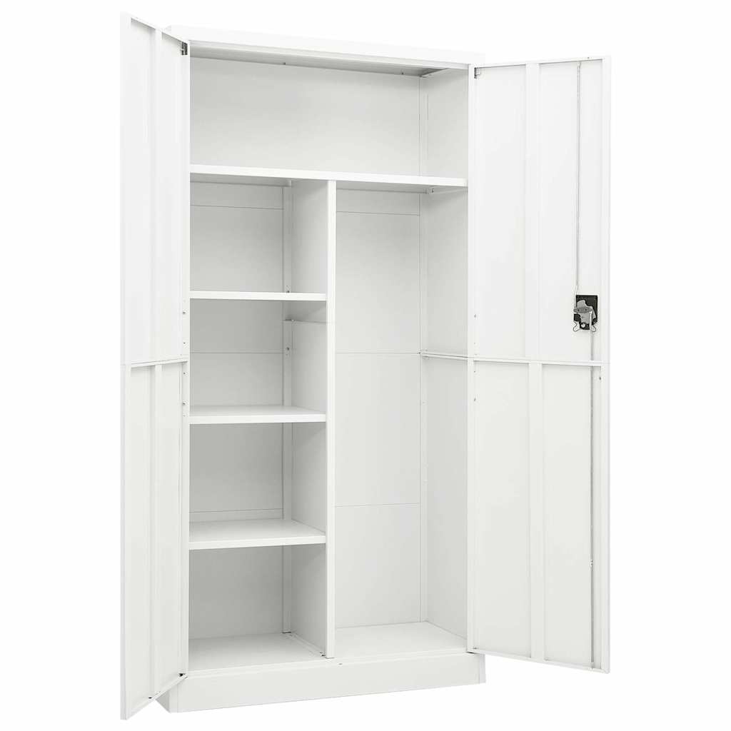 335970 vidaXL Locker Cabinet White 90x40x180 cm Steel 3
