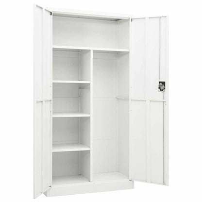 335970 vidaXL Locker Cabinet White 90x40x180 cm Steel 3