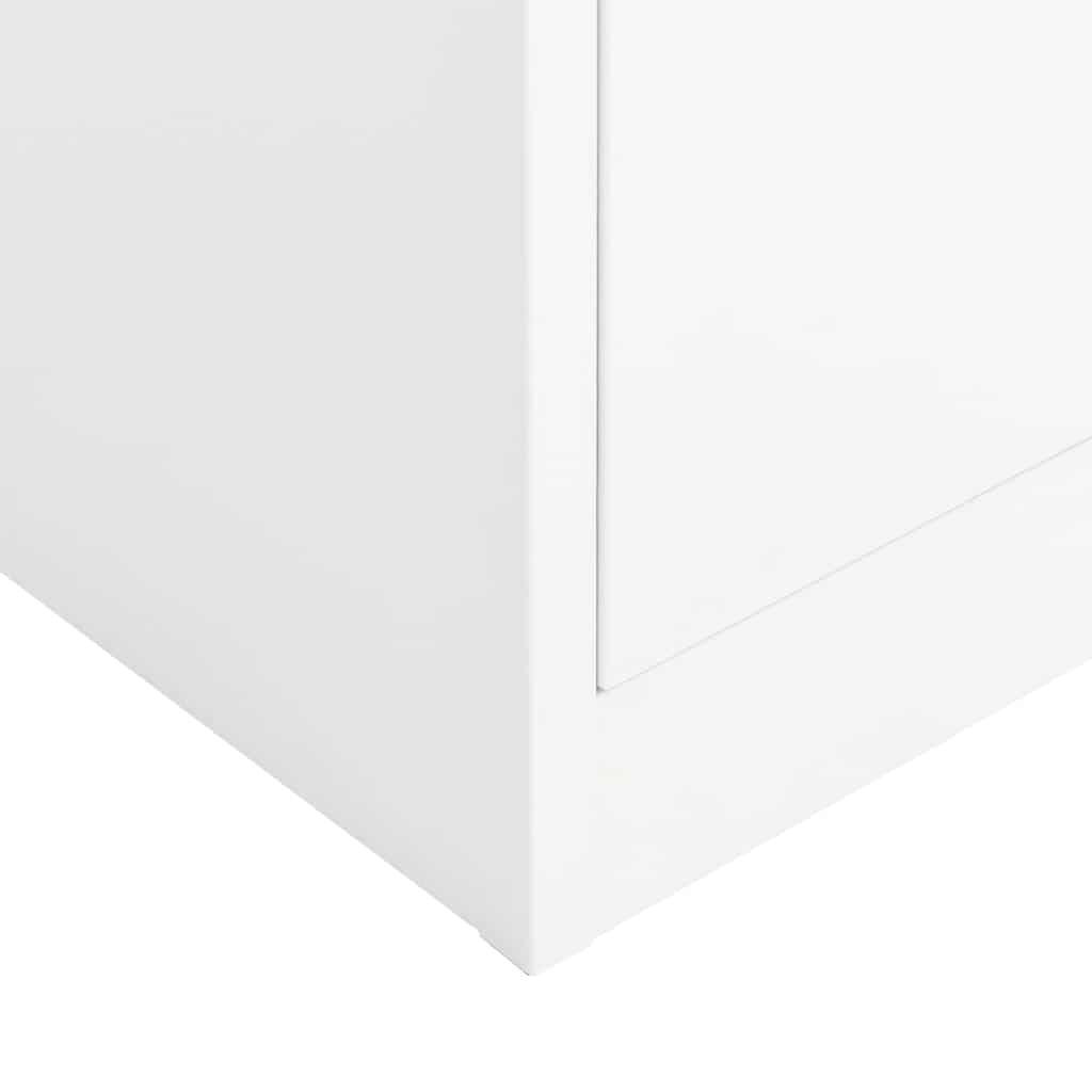 335970 vidaXL Locker Cabinet White 90x40x180 cm Steel 6
