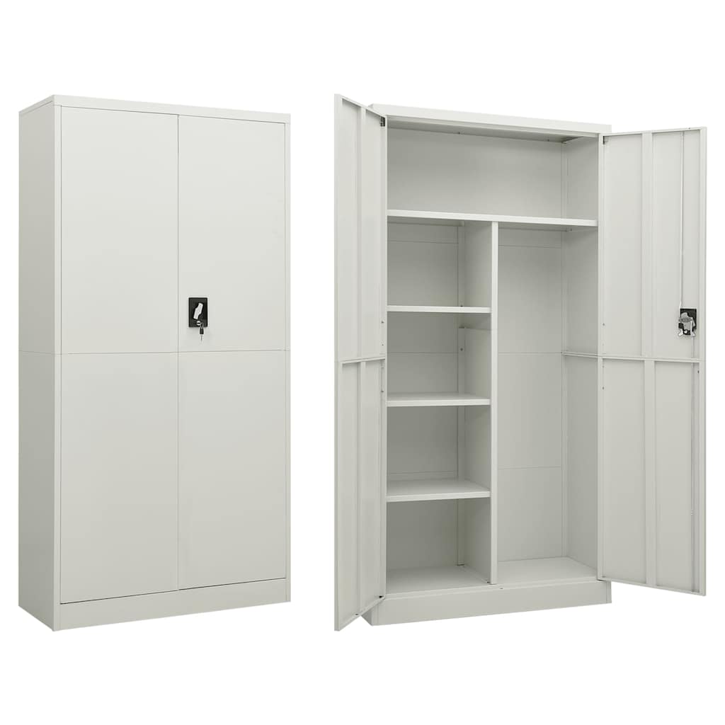 335971 vidaXL Locker Cabinet Light Grey 90x40x180 cm Steel 1