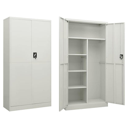 335971 vidaXL Locker Cabinet Light Grey 90x40x180 cm Steel 1