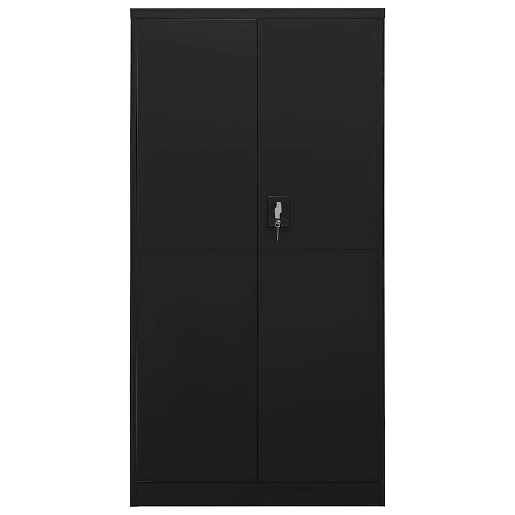 Locker Cabinet 90x40x180 cm Steel Black