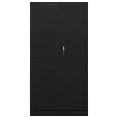 Locker Cabinet 90x40x180 cm Steel Black