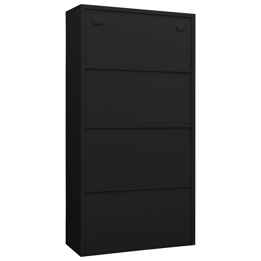 Locker Cabinet 90x40x180 cm Steel Black