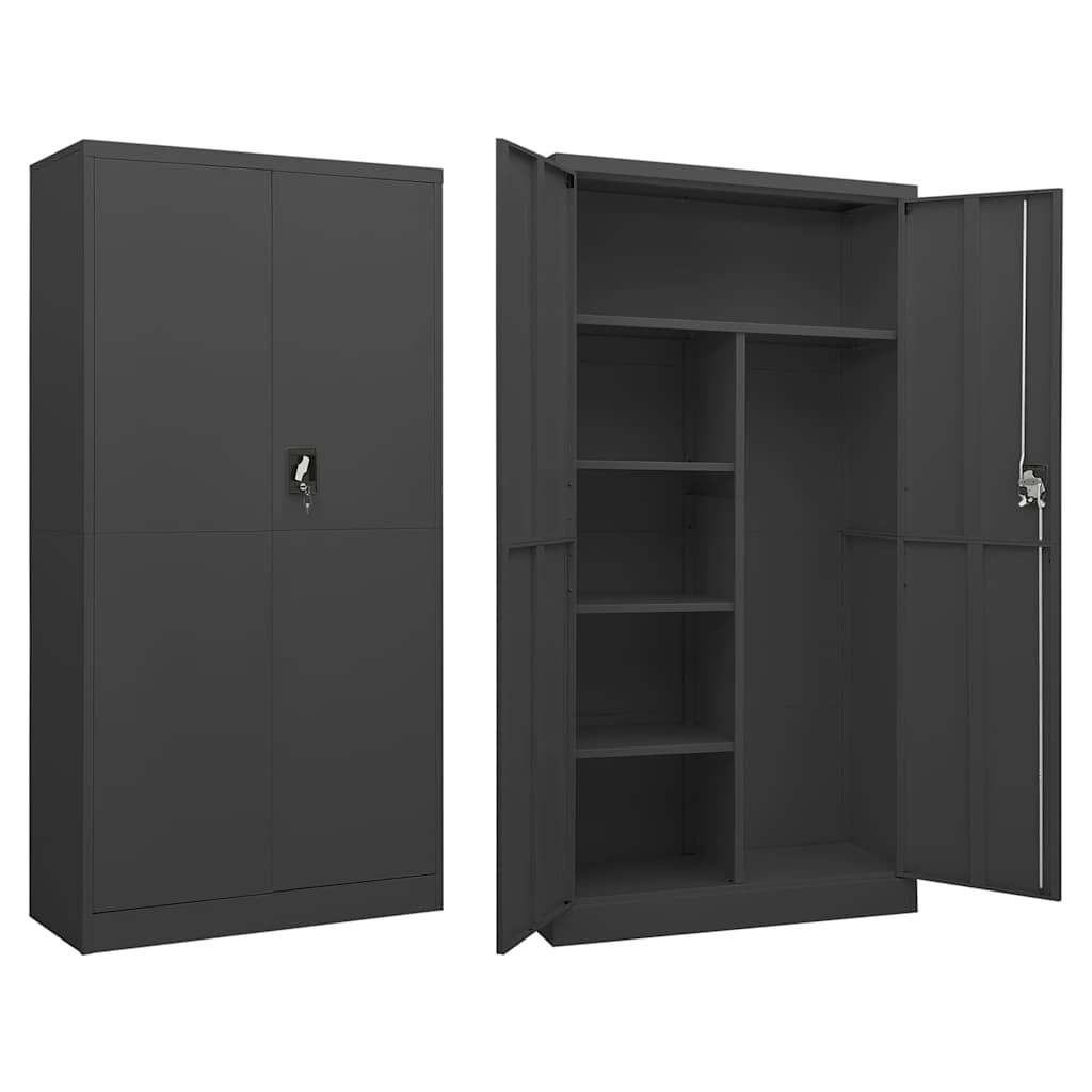 Locker Cabinet 90x40x180 cm Steel Anthracite