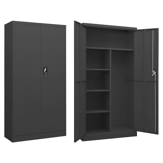 Locker Cabinet 90x40x180 cm Steel Anthracite