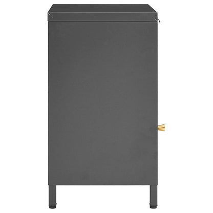 Nightstand 40x30x54,5 cm Steel and Glass Anthracite 1