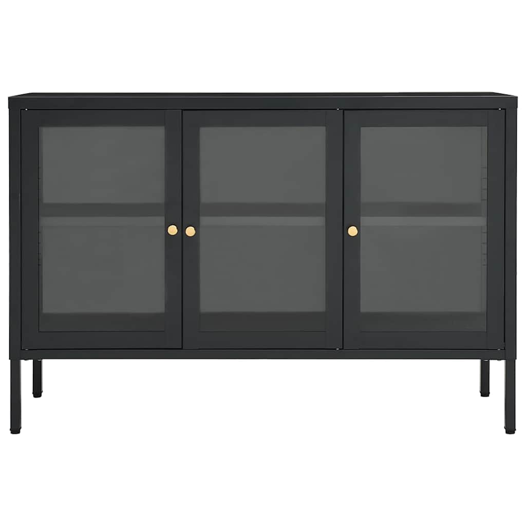 336069 vidaXL Sideboard Anthracite 105x35x70 cm Steel and Glass 3