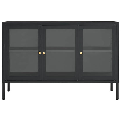 336069 vidaXL Sideboard Anthracite 105x35x70 cm Steel and Glass 3