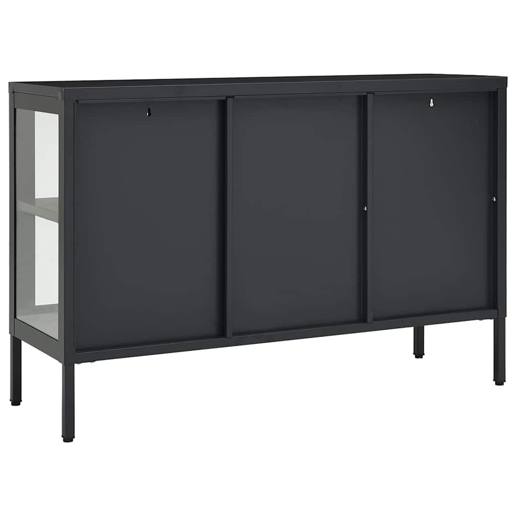 336069 vidaXL Sideboard Anthracite 105x35x70 cm Steel and Glass 5