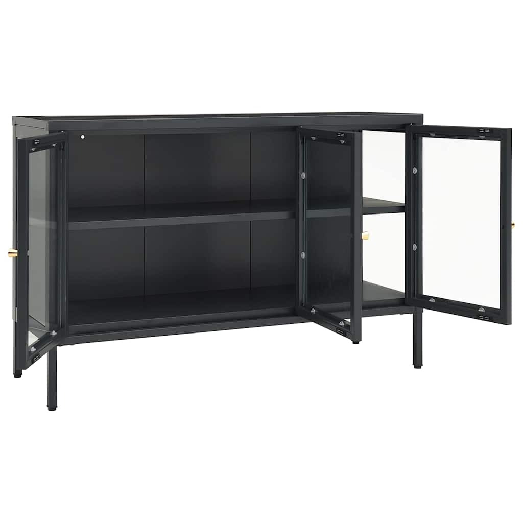 336069 vidaXL Sideboard Anthracite 105x35x70 cm Steel and Glass 4