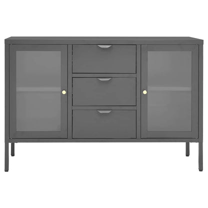 336078 vidaXL Sideboard Anthracite 105x35x70 cm Steel and Tempered Glass 3