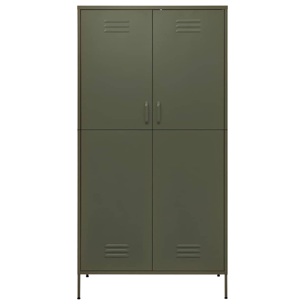 vidaXL Wardrobe Olive Green 90x50x180 cm Steel 3