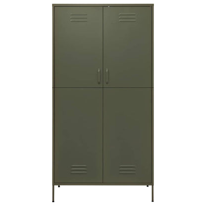 vidaXL Wardrobe Olive Green 90x50x180 cm Steel 3