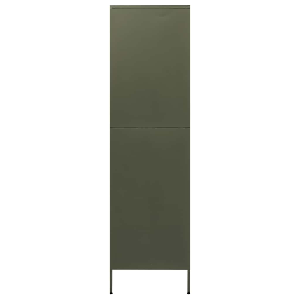 vidaXL Wardrobe Olive Green 90x50x180 cm Steel 6