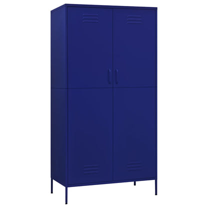 336244 vidaXL Wardrobe Navy Blue 90x50x180 cm Steel 2