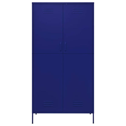 336244 vidaXL Wardrobe Navy Blue 90x50x180 cm Steel 3