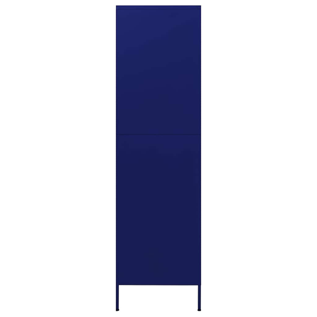 336244 vidaXL Wardrobe Navy Blue 90x50x180 cm Steel 6