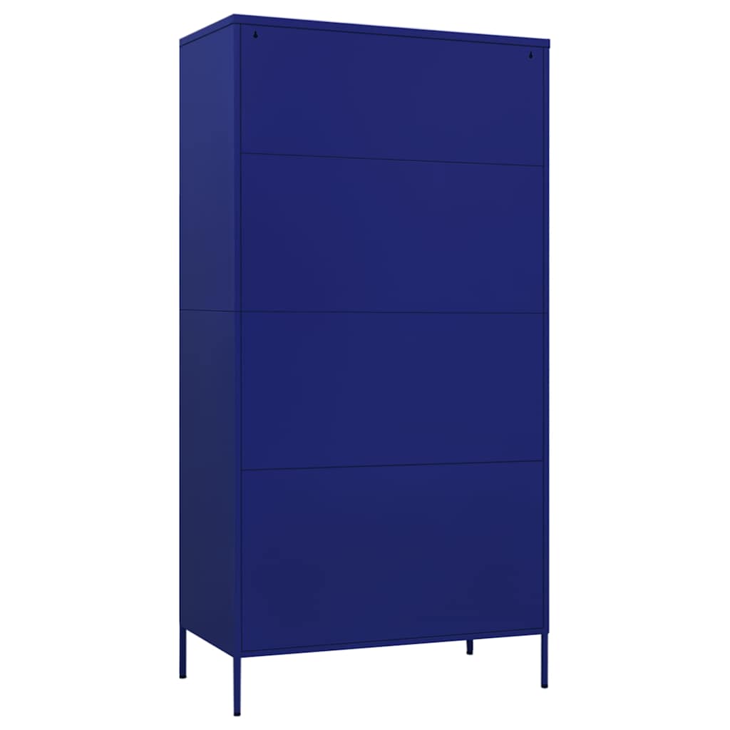 336244 vidaXL Wardrobe Navy Blue 90x50x180 cm Steel 5