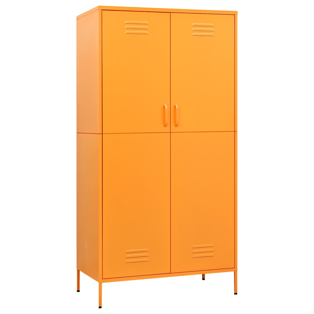 336245 vidaXL Wardrobe Mustard Yellow 90x50x180 cm Steel 2