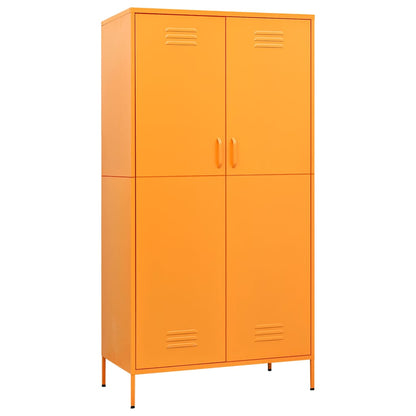 Wardrobe 90x50x180 cm Steel Mustard yellow