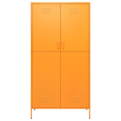 336245 vidaXL Wardrobe Mustard Yellow 90x50x180 cm Steel 3
