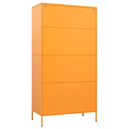 336245 vidaXL Wardrobe Mustard Yellow 90x50x180 cm Steel 5