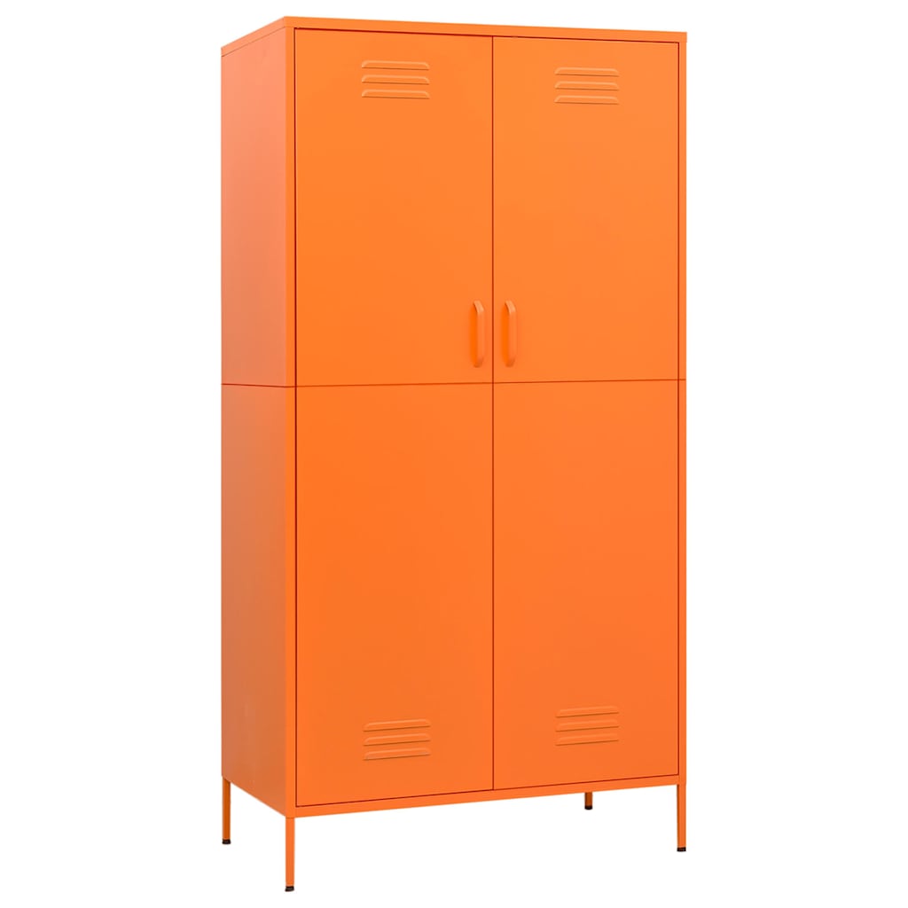 336246 vidaXL Wardrobe Orange 90x50x180 cm Steel 2
