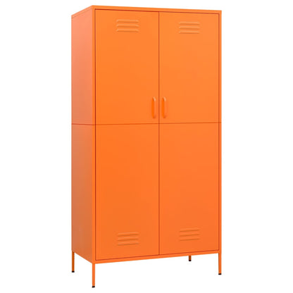 336246 vidaXL Wardrobe Orange 90x50x180 cm Steel 2