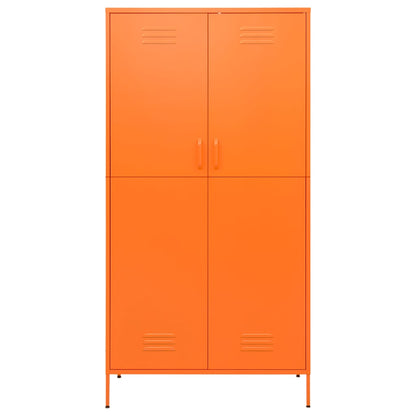 336246 vidaXL Wardrobe Orange 90x50x180 cm Steel 3