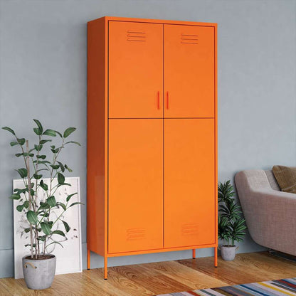 336246 vidaXL Wardrobe Orange 90x50x180 cm Steel 1