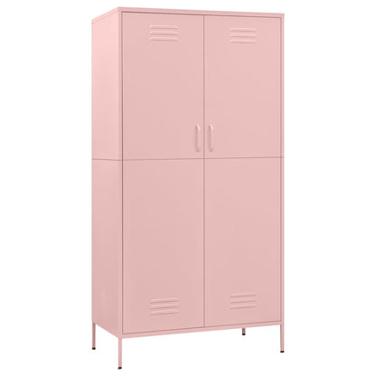 336247 vidaXL Wardrobe Pink 90x50x180 cm Steel 2