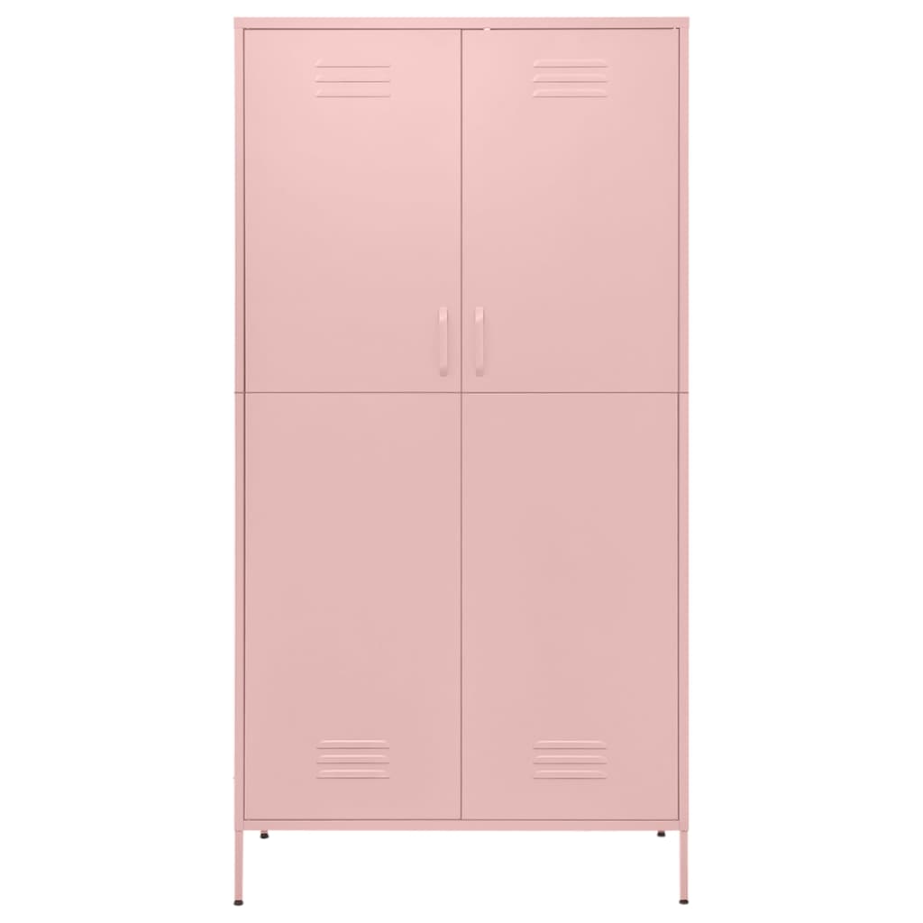 336247 vidaXL Wardrobe Pink 90x50x180 cm Steel 3