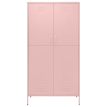 336247 vidaXL Wardrobe Pink 90x50x180 cm Steel 3