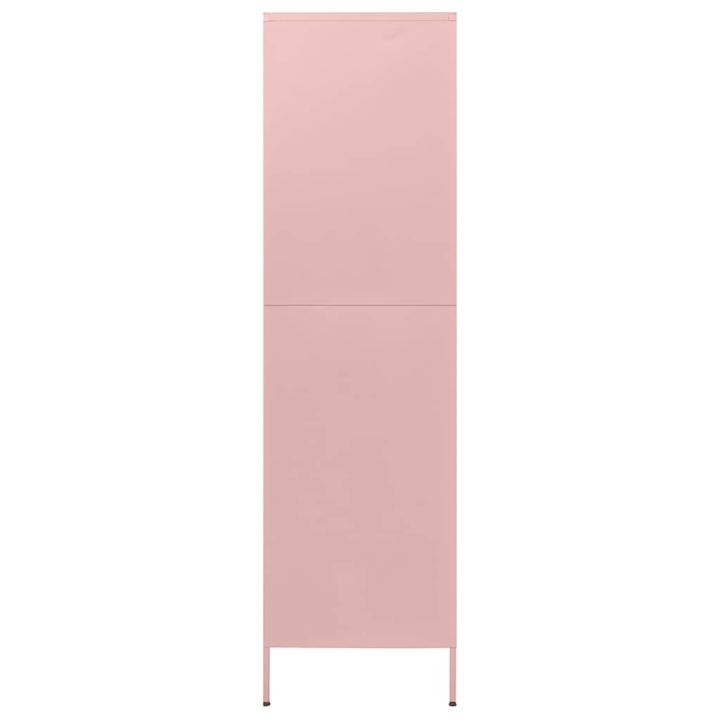 336247 vidaXL Wardrobe Pink 90x50x180 cm Steel 4