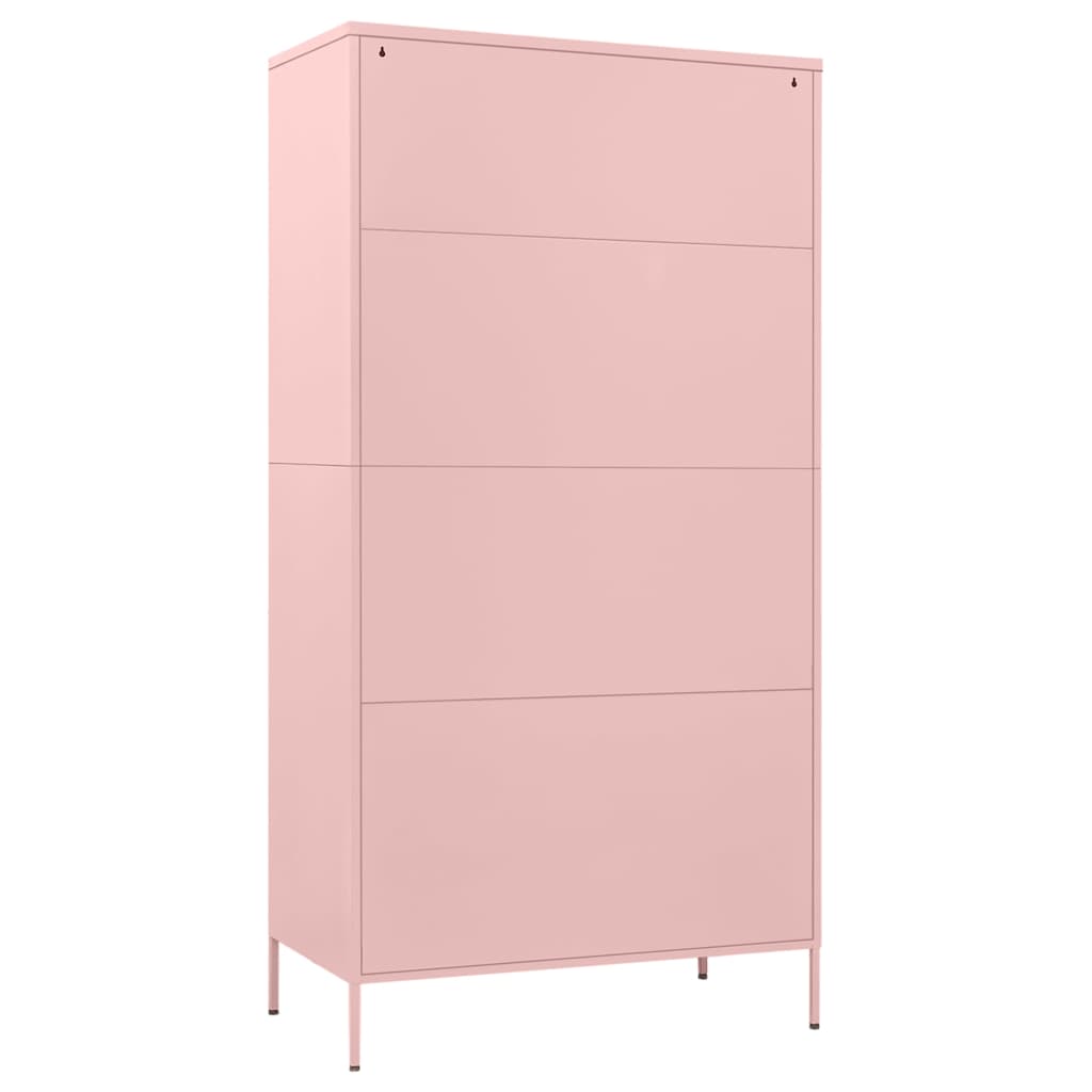 336247 vidaXL Wardrobe Pink 90x50x180 cm Steel 5