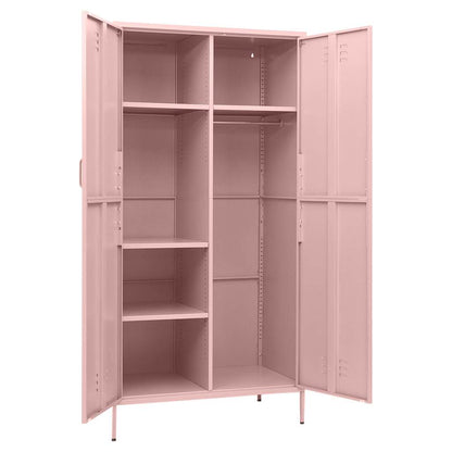 336247 vidaXL Wardrobe Pink 90x50x180 cm Steel 6