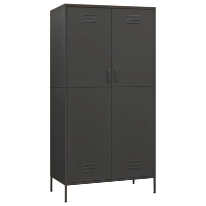336249 vidaXL Wardrobe Anthracite 90x50x180 cm Steel 2