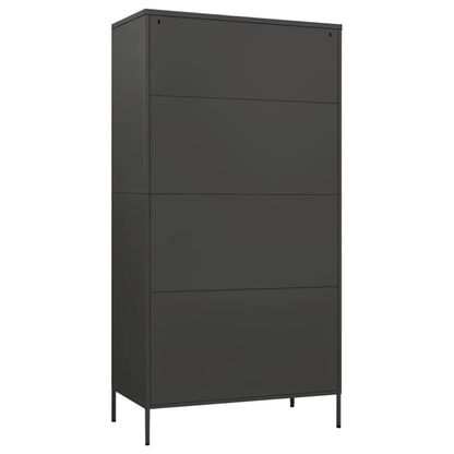 336249 vidaXL Wardrobe Anthracite 90x50x180 cm Steel 5