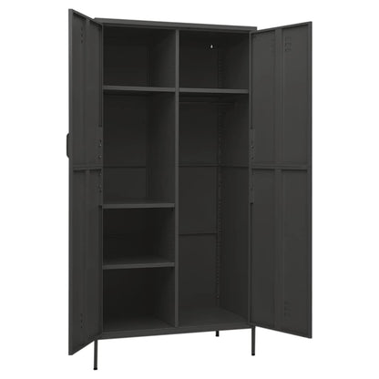 336249 vidaXL Wardrobe Anthracite 90x50x180 cm Steel 6