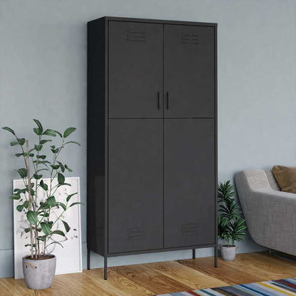 336249 vidaXL Wardrobe Anthracite 90x50x180 cm Steel 1