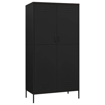336250 vidaXL Wardrobe Black 90x50x180 cm Steel 2