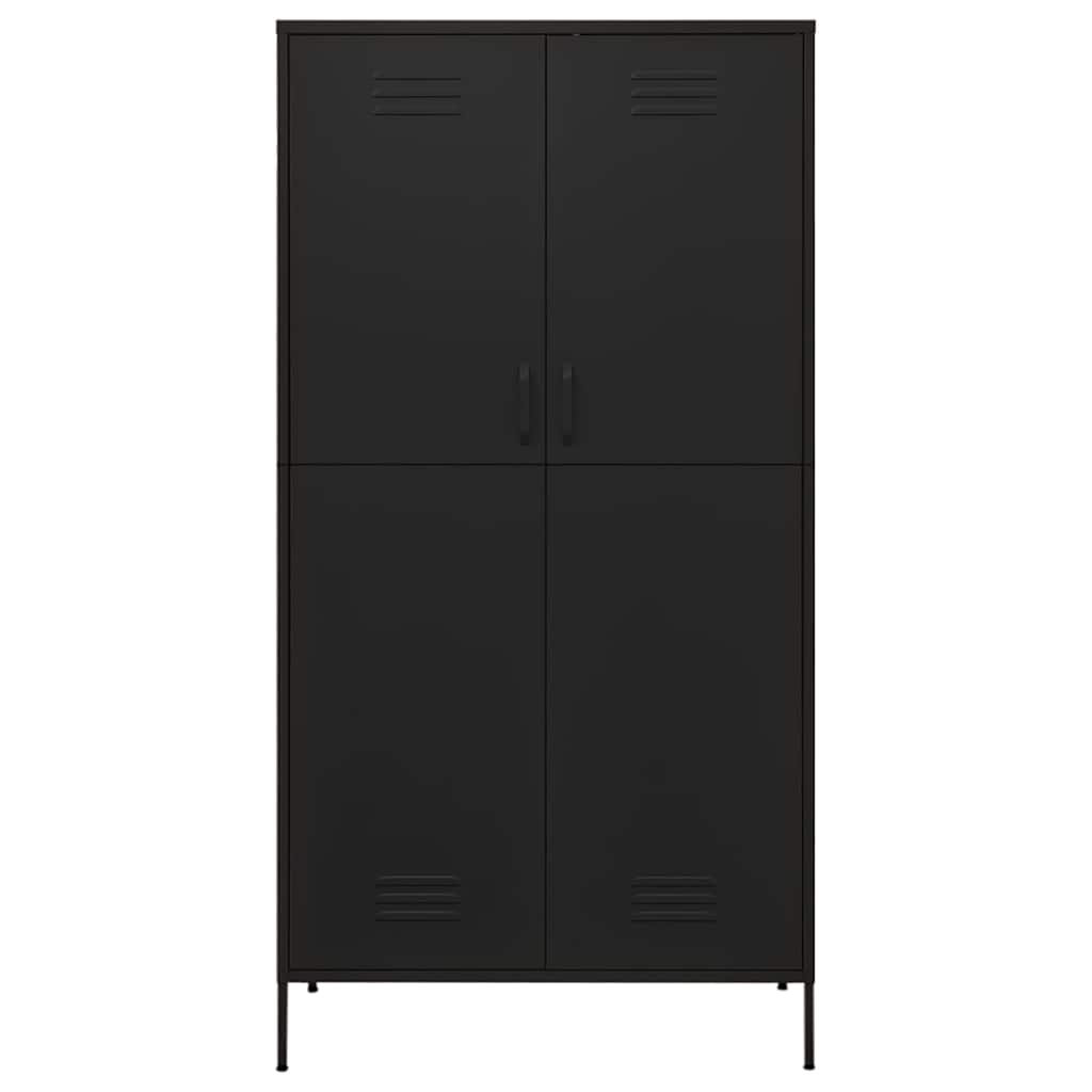 336250 vidaXL Wardrobe Black 90x50x180 cm Steel 3