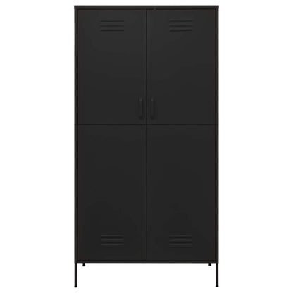 336250 vidaXL Wardrobe Black 90x50x180 cm Steel 3