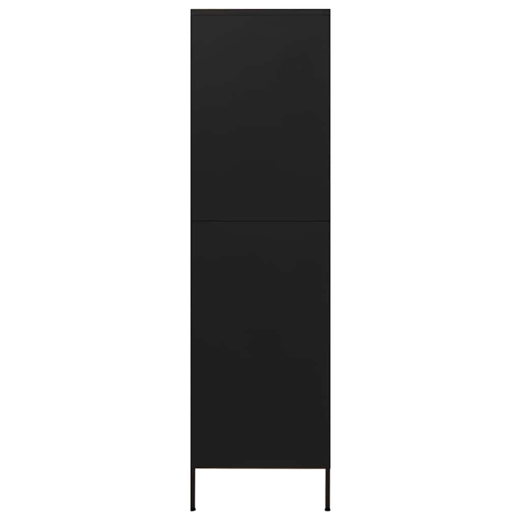 336250 vidaXL Wardrobe Black 90x50x180 cm Steel 6