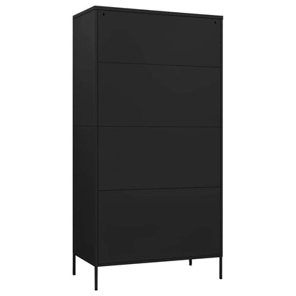 336250 vidaXL Wardrobe Black 90x50x180 cm Steel 5