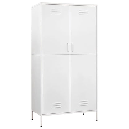 336251 vidaXL Wardrobe White 90x50x180 cm Steel 2