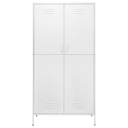 336251 vidaXL Wardrobe White 90x50x180 cm Steel 3